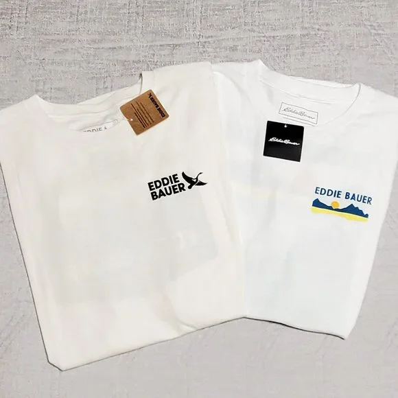 NWT! Bundle -2 Eddie Bauer Outdoor Outfitters Men's Crew Shirts Size: L - Picture 1 of 9